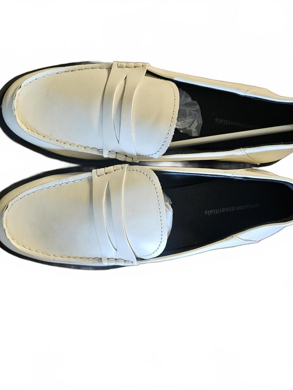 Amazon Essentials White Loafers Slip-On Shoes US 8.5
